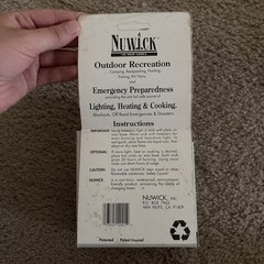 Nuwick Lg 120 Hour Emergency Candle Moveable Wicks Reusable Light Heat Cook NIB