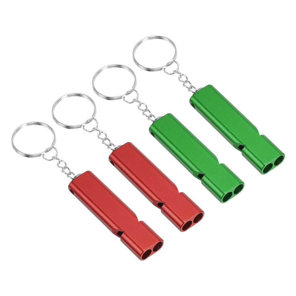 Emergency Whistle, 4pcs Safety Survival Whistle for Hiking, Red, Green