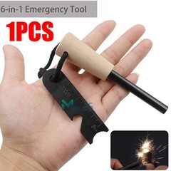 Emergency Ferro Rods Ferrocerium Flint Steel Fire Starters Lighter Kit w/ Handle