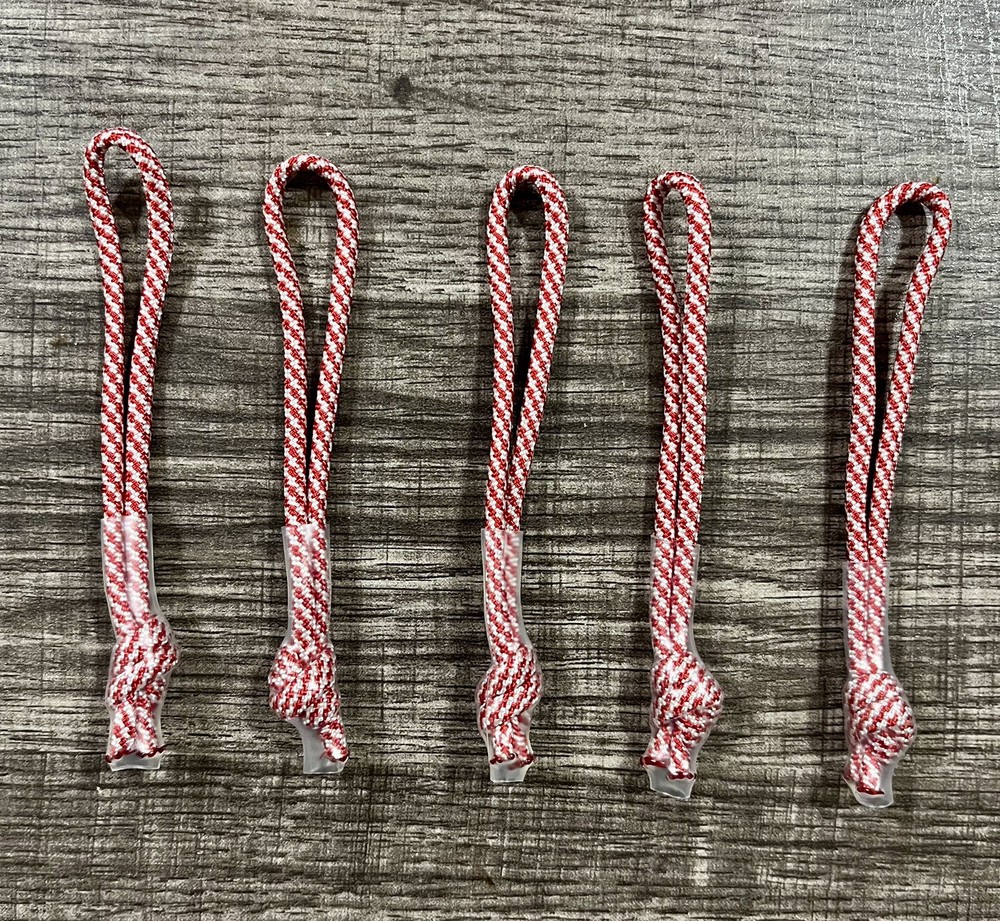 Red Candy Cane Nike Elite Zipper Pull replacements (Set of 5) – Paracord Dredz
