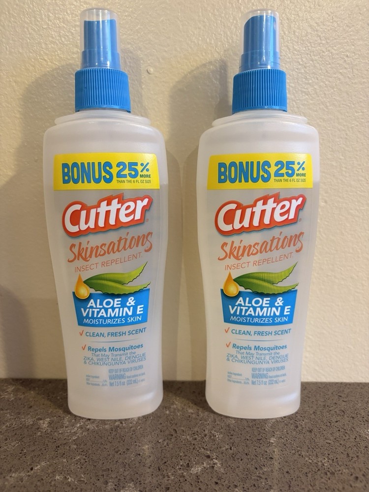 Mosquito Insect Repellent Cutter Skinsations (2) Pump Spray 7.5 oz