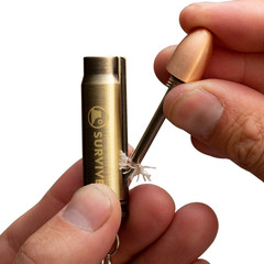 Permanent Match Bullet Metal Keychain Fire Starter Lighter | Quick Clip Reusable
