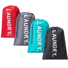 4 Pack XL Travel Laundry Bag, Machine 24″x36″ |4 Pack, Blue+Grey+Red+Black