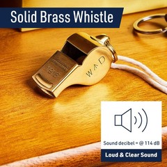 Brass Whistle with Keychain Loop – Loud Crisp 114dB Whistle for Coaches, Refe…