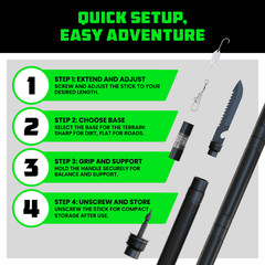 Hiking Stick with Survival Kit Durable Trekking Pole Camping Gear