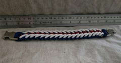 Sanctified Covenant 550 paracord bracelet. Red white and blue. 9.5 in long