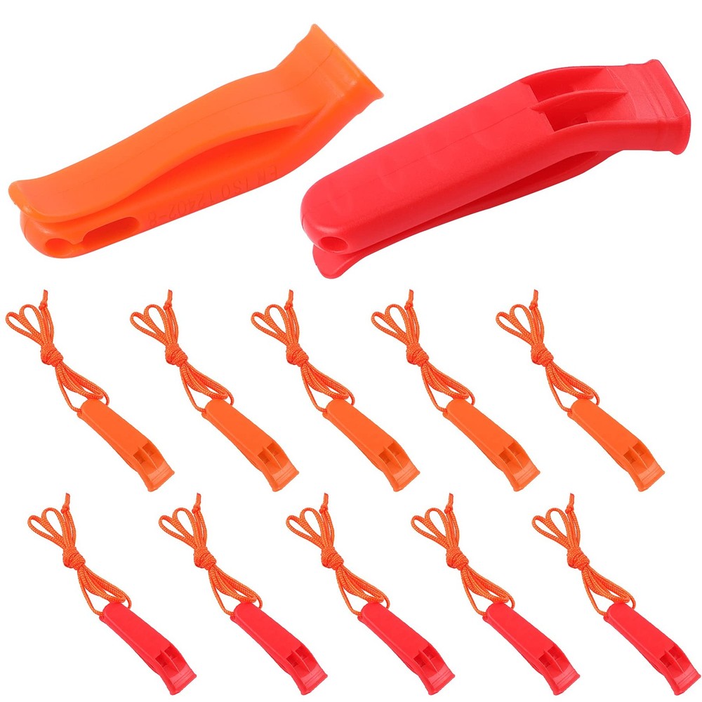 10 Pcs Safety Whistle Marine Whistle Plastic Whistles with Lanyard for Emerge…