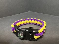 550 Paracord Survival Bracelet – Royal Strike – Fits 7” – Compass/Fire