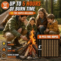 34PCS Fire Starter Survival Kit with 3 Ferro Rods & Striker Tinder 20 Waterproof
