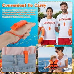 Caeuiciw 100 Pack Emergency Whistles with Lanyard Safety Whistles Loud Blast …