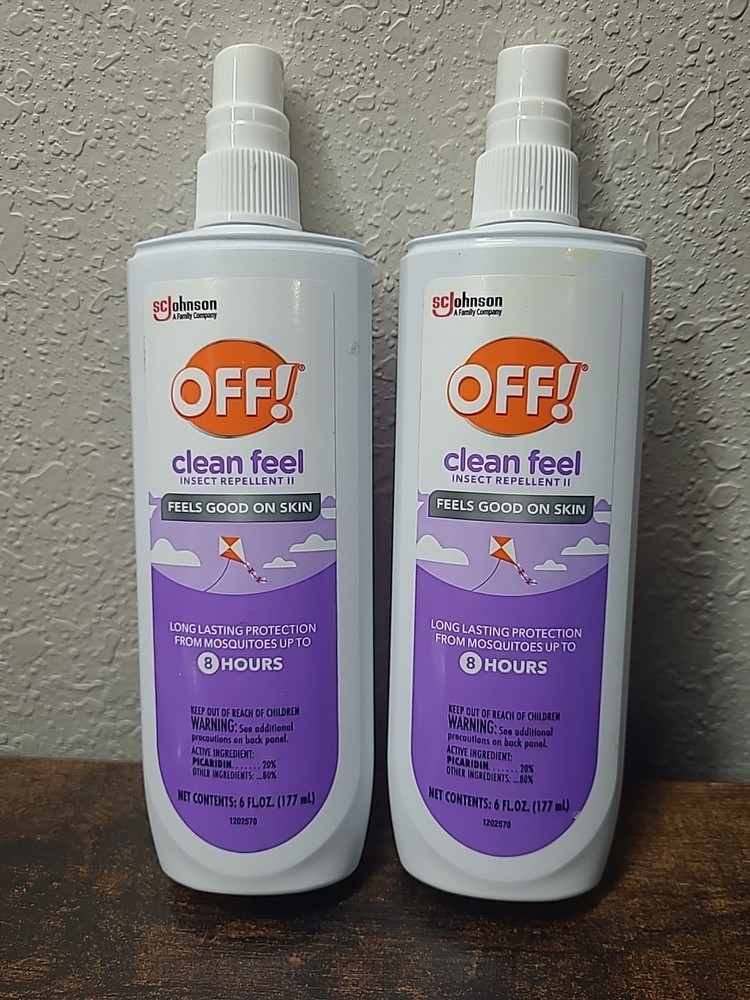 OFF! Clean Feel Insect Repellant II 8 Hours 6oz Pump Spray LOT OF 2