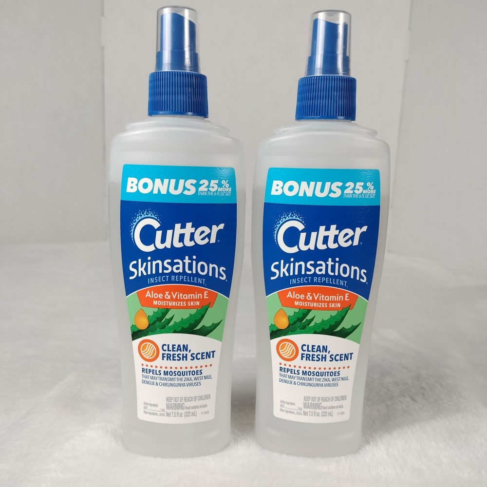 2 Cutter Skinsations Insect Repellent Aloe & Vitamin E Clean Fresh 7.5oz
