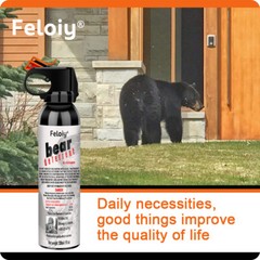 Feloy 11 oz Bear Spray Maximum Strength Deterrent 30 ft New w/Holster