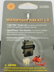 Watertight Fire Starter Kit Outdoors Waterproof Case with Tinder, Rod and Flint
