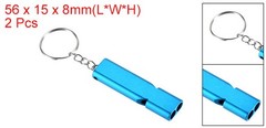 2Pcs Emergency Survival Whistle Double Tubes Whistles Super Loud Light Blue