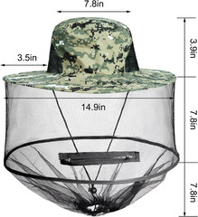 2 Pack Mosquito Head Net Hat Sun Hat Garden Bug Hat with Hidden Net Mesh for Out
