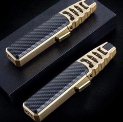 Windproof Straight Torch Blue Flame Lighter Refillable GOLD COLOR （USA seller ）