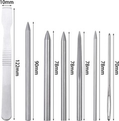 7 Pack Stainless Steel Paracord FID Set Paracord Lacing Stitching Needles and Sm