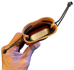 Survival Fire Starter Kit in Altoid Can with Genuine Leather Pouch
