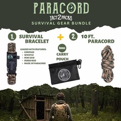 Tactiko Tactical Bracelet & 10′ Paracord | Compass, Mini Saw & Fire Starter