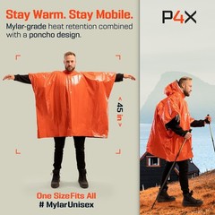 Emergency Poncho and Mylar Blanket Liner – Waterproof, Wind-Resistant Outdoor Ra