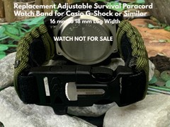 16 mm Navy Black Green Gray Adjustable Survival Paracord Watch Band G-Shock