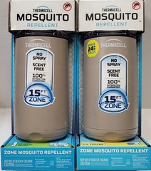 2-THERMACELL Mosquito Repellent Zone Device 15ft No Spray Scent Free, Riverbed