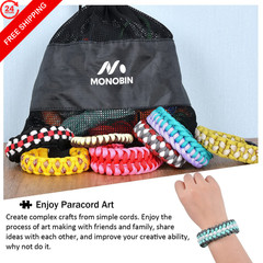 MONOBIN 24 Colors 10ft Paracord Rope with Red，blue，black，teal，pink