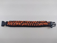 Orange, Black, White/Black King Cobra Paracord Bracelet with whistle buckle