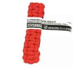 Lot Of 8 Everbilt Paracord Survival Bracelet, Outdoor, Unisex Adult, 9in, Red