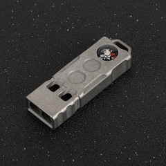 Double Tube Survival Equipment Titanium Alloys Compasses Whistle for Lifesaving