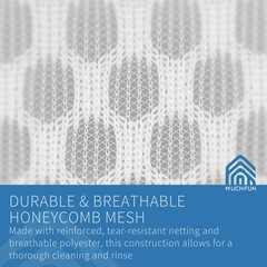 Muchfun 3Pcs Durable Honeycomb Mesh Laundry Bags for Delicates 3 Large, White