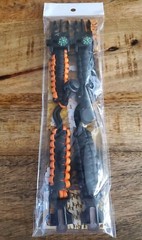 Cobra 550 Paracord Survival Bracelet 2 Pck Lot Black & Black/Orange