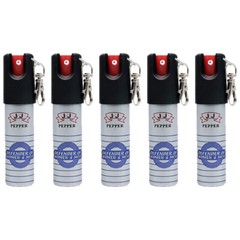 5 PACK Pepper Spray 1/2oz Self Defense Safety Lock Security Keychain