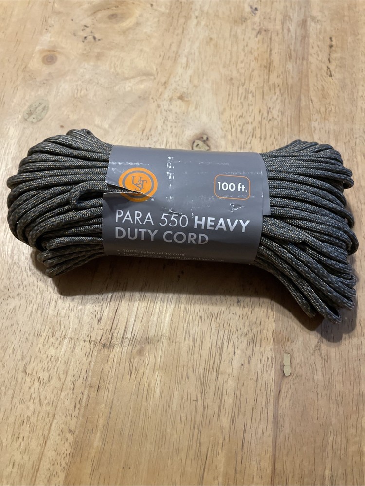 New UST Para 550 Heavy Duty Cord with a 100 ft length in a green camo color