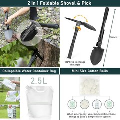 Survival Kit, 262Pcs Survival Gear and Supplies with First Aid Kit Pouch and …