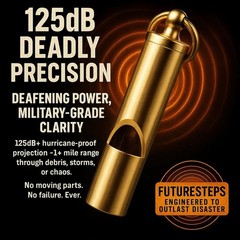 Brass Loud Emergency Whistle 125dB+ 2-Inch Pealess Outdoor Survival Key-Chain