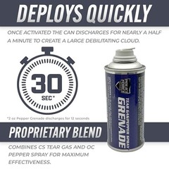Streetwise Tear Gas Grenade – Police Force Tactical CS OC Pepper Spray 2 oz 1