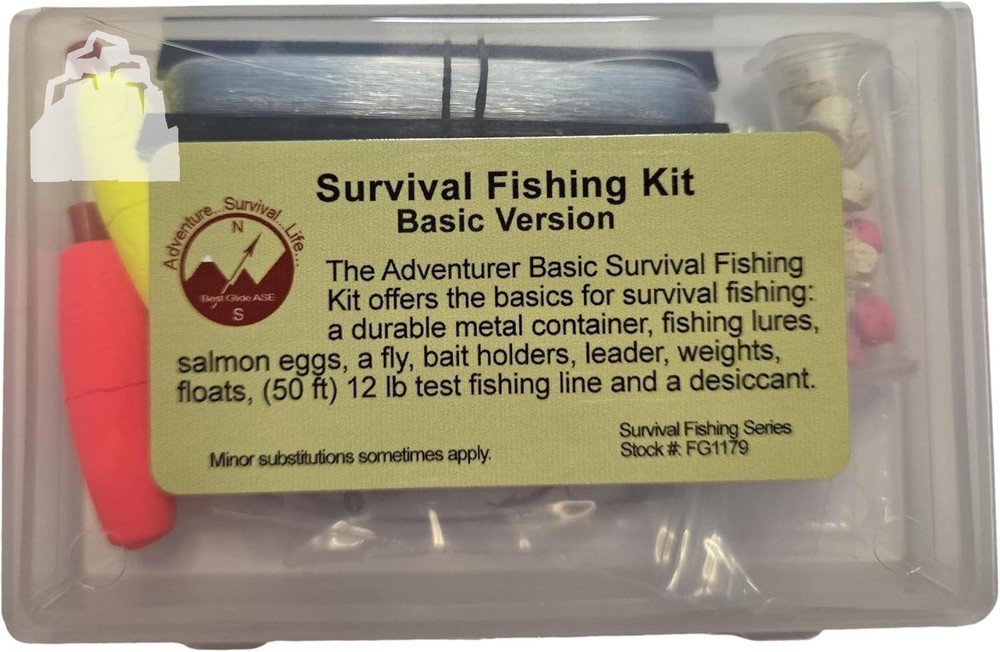 Survival Fishing Kit Basic Emergency Tactical Compact
