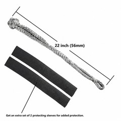 2Pcs Synthetic Soft Shackle 1/2 Inch X 22 Inch (56,000Lbs Breaking Strength) wit