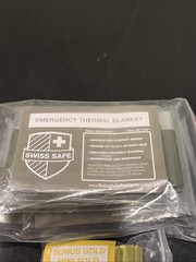 Swiss Safe Emergency Thermal Blankets (4) & Bonus Gold Mini Foil Space Blanket