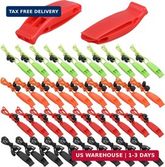 40 PCS Whistle Emergency Bulk, 120dB Super Loud Double Tube Safety Whistle with
