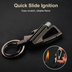 Permanent Match Infinity Lighter w/ Multitool Keychain 2 in 1 Lighter Pipe Metal