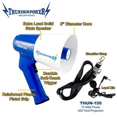 THUN150 Extra-Loud Megaphone Speaker – 600-Yard Range Bullhorn Megaphone with