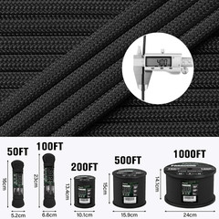 Paracord Rope 750 Lb – 1000Ft / 500Ft / 200Ft / 100Ft 5/32″ Parachute Cord 4MM 1