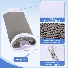Shoe Washing Machine Bags, 2 PCS Bag for 16 x 8 Inch, Grey+White