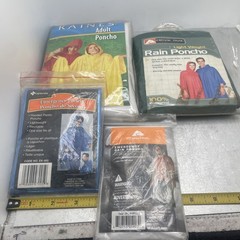 Lot of 4 Rain Poncho 1 Size Fits Most Outdoors Camping Hiking Survival Ozark