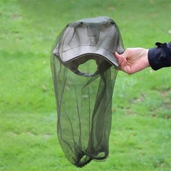 Olive Drab Mosquito Hat Insect Head Net Pocket Mesh Protection Bugs Flies Bees