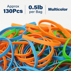 LotFancy Rubber Bands, Size 64 (3-1/2″ x 1/4″), 0.5 lb Approx 64, Multicolor