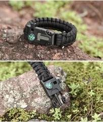 Outdoor Bracelet SOS Camping Survival Paracorde chargeable Whistle Gear Compass